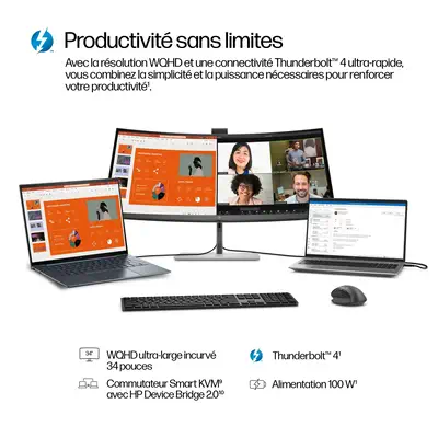 Écran de conférence WQHD HP Series 7 Pro 34 pouces - 734pm - Ecran Ordinateur - visuel 5