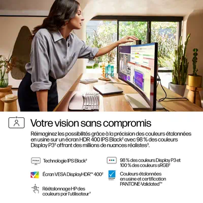 Écran de conférence WQHD HP Series 7 Pro 34 pouces - 734pm Sans PVC - Ecran Ordinateur - visuel 7