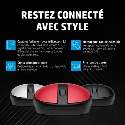 Souris Bluetooth argent vif HP 240 - visuel 6