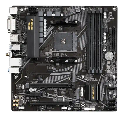B550M DS3H AC Carte mère - Processeurs AMD Ryzen 5000, VRM 5+3 phases, jusqu'à 4733 MHz DDR4, 1xPCIe - Gigabyte - visuel 4