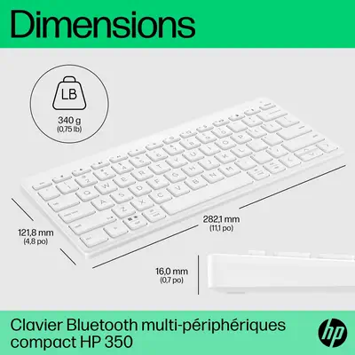Clavier Bluetooth multi-périphériques compact HP 350 - visuel 6