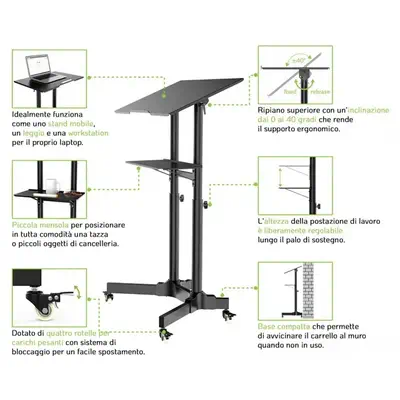 Techly ICA-TB TPM-1BK Support de livres Supports de Laptop Noir - Autre Accessoire pour portable - visuel 5