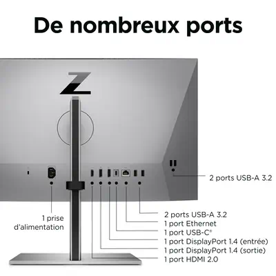 Écran de conférence HP Z24m G3 QHD - Ecran Ordinateur - visuel 3