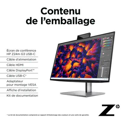 Écran de conférence HP Z24m G3 QHD - Ecran Ordinateur - visuel 4