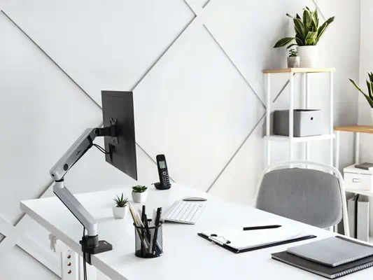 Durable 509623 support d'écran plat pour bureau 81,3 cm (32") Mur Argent - Accessoire Moniteur - visuel 3