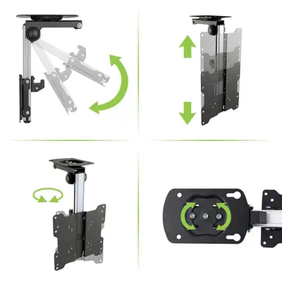 Techly ICA-CPLB 222 support pour téléviseur 94 cm (37") Noir, Argent - Accessoire Affichage - visuel 5