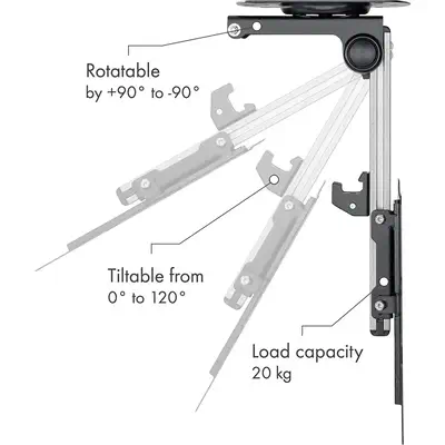 Techly ICA-CPLB 222 support pour téléviseur 94 cm (37") Noir, Argent - Accessoire Affichage - visuel 8