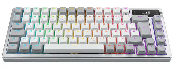 ASUS ROG Azoth White clavier Gaming USB + RF Wireless + Bluetooth QWERTZ Allemand Blanc - Asus - Clavier - visuel 2
