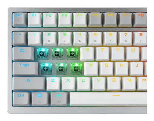 ASUS ROG Azoth White clavier Gaming USB + RF Wireless + Bluetooth QWERTZ Allemand Blanc - Asus - Clavier - visuel 7