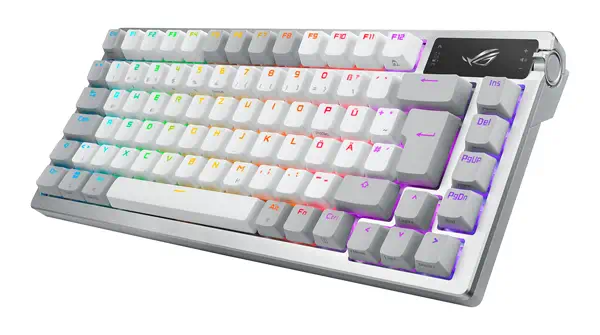 ASUS ROG Azoth White clavier Gaming USB + RF Wireless + Bluetooth QWERTZ Allemand Blanc - Asus - Clavier - visuel 3
