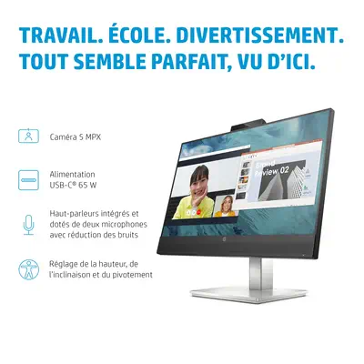 Écran de conférence USB-C FHD HP E24m G4 - Ecran Ordinateur - visuel 6