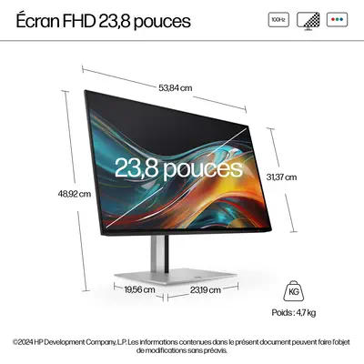 Écran Full HD 23,8 pouces HP Série 7 Pro – 724pf Sans PVC - Ecran Ordinateur - visuel 4