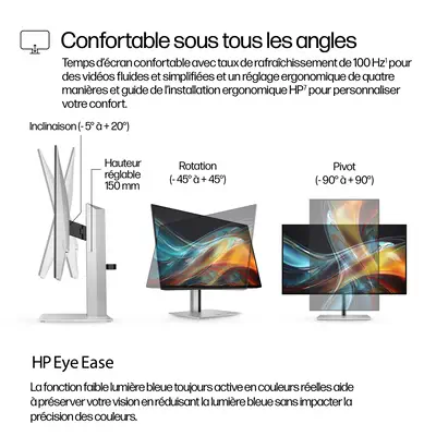 Écran WUXGA 24 pouces HP Série 7 Pro - 724pn - Ecran Ordinateur - visuel 7