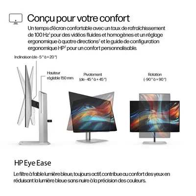 Écran WUXGA USB-C 24 pouces HP Série 7 Pro - 724pu - Ecran Ordinateur - visuel 7
