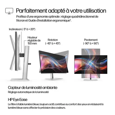 Écran QHD Thunderbolt 4 HP Series 7 Pro 27 pouces - 727pu - Ecran Ordinateur - visuel 7