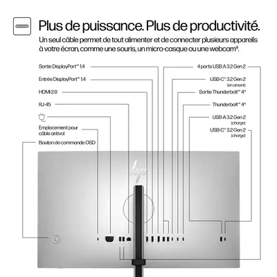 Écran QHD Thunderbolt 4 HP Series 7 Pro 27 pouces - 727pu - Ecran Ordinateur - visuel 3