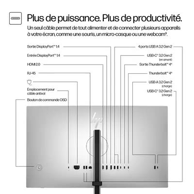 Écran QHD Thunderbolt 4 HP Series 7 Pro 27 pouces - 727pu - Ecran Ordinateur - visuel 7