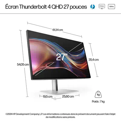 Écran QHD Thunderbolt 4 HP Series 7 Pro 27 pouces - 727pu - Ecran Ordinateur - visuel 9