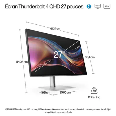 Écran QHD Thunderbolt 4 HP Series 7 Pro 27 pouces - 727pu Sans PVC - Ecran Ordinateur - visuel 4