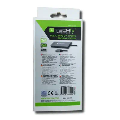 Techly IUSB32C-HUB4HPD station d'accueil Avec fil USB 3.2 Gen 2 (3.1 Gen 2) Type-C Gris - Station d'accueil pour portable - visuel 2
