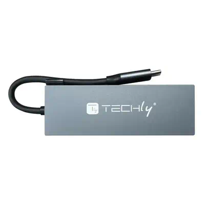 Techly IUSB32C-HUB4HPD station d'accueil Avec fil USB 3.2 Gen 2 (3.1 Gen 2) Type-C Gris - Station d'accueil pour portable - visuel 5