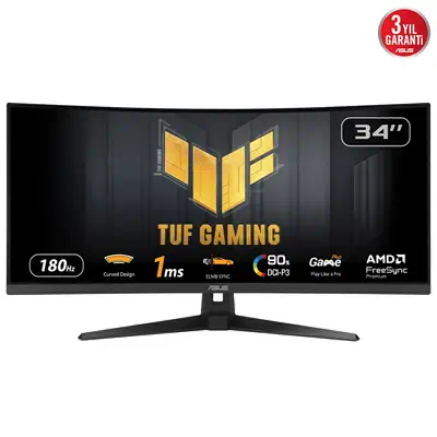 ASUS TUF Gaming VG34VQ3B écran plat de PC 86,4 cm (34") 3440 x 1440 pixels UltraWide Quad HD LED Noi - Asus - Ecran Ordinateur - visuel 2
