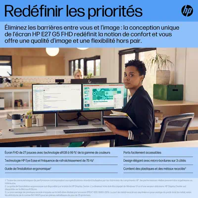 Écran FHD E27 G5 HP - Ecran Ordinateur - visuel 8