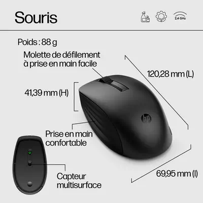 Ensemble clavier et souris sans fil HP 650 - Pack Clavier, souris - visuel 7
