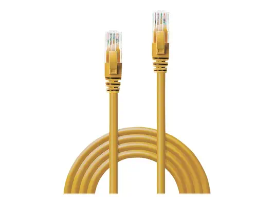 LINDY Cat.6 UTP Cable Yellow 0.5m - Lindy - Câble RJ et Fibre optique - visuel 1