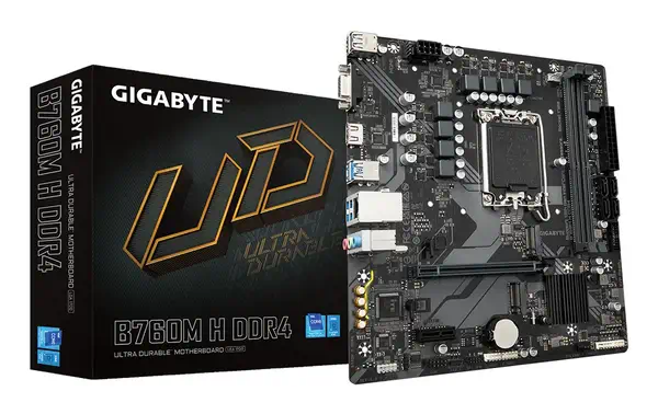 B760M H DDR4 Carte Mère - Prend en charge les processeurs Intel Core 14e génération, VRM numérique 6 - Gigabyte - Carte mère - visuel 1
