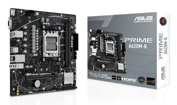 ASUS PRIME A620M-K AMD A620 Emplacement AM5 micro ATX - Asus - Carte mère - visuel 1
