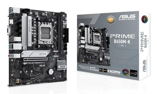 ASUS PRIME B650M-K AMD B650 Emplacement AM5 micro ATX - Asus - Carte mère - visuel 1