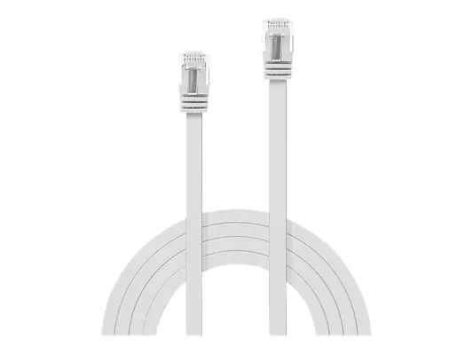 LINDY Cat.6 Ribbon Patch Cable Unshielded White 5m Without Shielding - Lindy - Câble RJ et Fibre optique - visuel 1