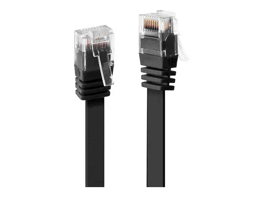 LINDY Cat.6 Flat ribbon-Patchcable black 10m without shielded - Lindy - Câble RJ et Fibre optique - visuel 3