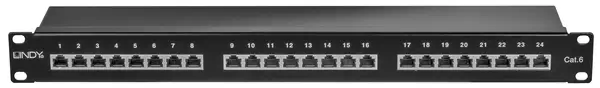 Lindy Panneau de brassage 24 ports Cat.6 STP, 1U, noir - Carte Réseau - visuel 1