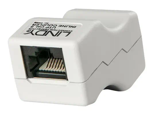 LINDY RJ45 UTP Line Coupler Cat.6 Plastic Case unshielded - Lindy - Câble RJ et Fibre optique - visuel 1