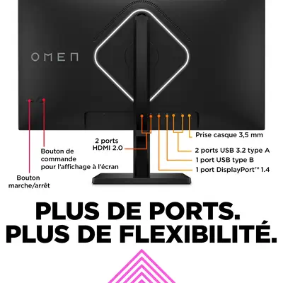 Revendeur officiel Ecran Ordinateur OMEN 780J4E9#ABB - Fréquence de rafraîchissement de 240 Hz