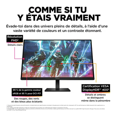 Écran gamer FHD 240 Hz OMEN 27 pouces - OMEN 27s - HP - Ecran Ordinateur - visuel 9