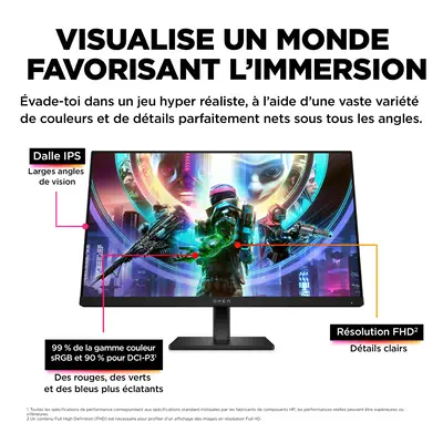 Ecran Ordinateur OMEN 780D9E9#ABB offre - Taux de rafraîchissement de 165 Hz