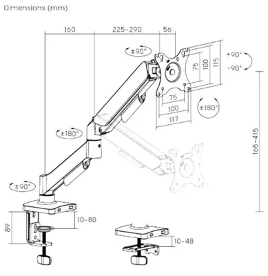 eSTUFF GLB227011 support d'écran plat pour bureau 81,3 cm (32") Noir - Accessoire Moniteur - visuel 4