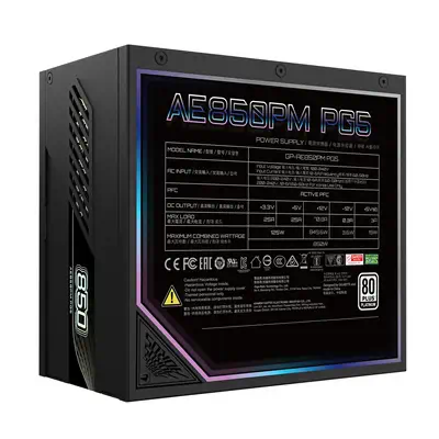 AORUS ELITE P850W Alimentation - PCIe 5.0, 80 PLUS Platinum, Conception entièrement modulaire, Venti - Gigabyte - Boitier d'alimentation - visuel 3