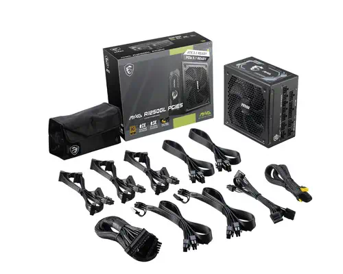MSI MAG A1250GL PCIE5 unité d'alimentation d'énergie 1250 W 24-pin ATX ATX Noir - Boitier d'alimentation - visuel 5