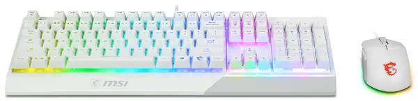 MSI S11-04DE305-CLA clavier Souris incluse Gaming USB QWERTZ Allemand Blanc - Pack Clavier, souris - visuel 4