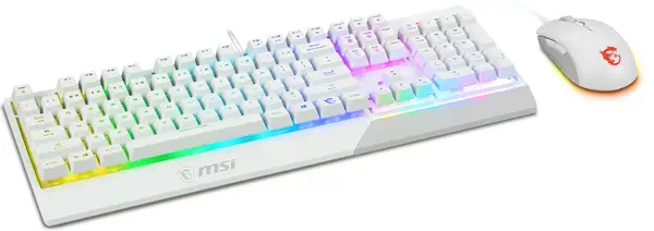 MSI S11-04DE305-CLA clavier Souris incluse Gaming USB QWERTZ Allemand Blanc - Pack Clavier, souris - visuel 3