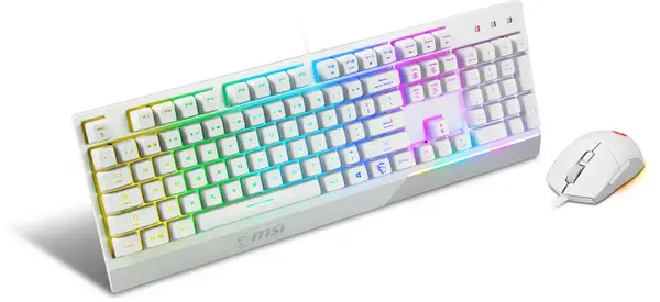 MSI S11-04DE305-CLA clavier Souris incluse Gaming USB QWERTZ Allemand Blanc - Pack Clavier, souris - visuel 1