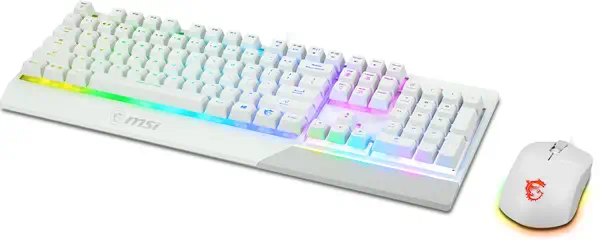MSI S11-04DE305-CLA clavier Souris incluse Gaming USB QWERTZ Allemand Blanc - Pack Clavier, souris - visuel 2