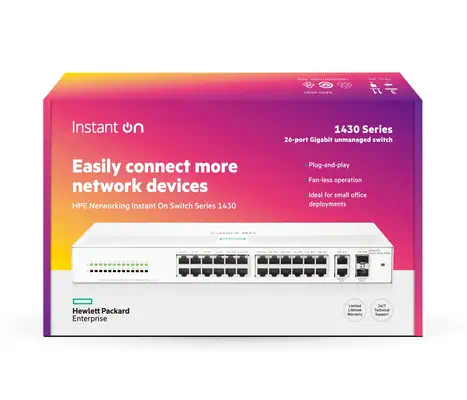 Networking Instant On Switch 26p Gigabit 2p SFP 1430 - HP - Switchs et Hubs - visuel 3