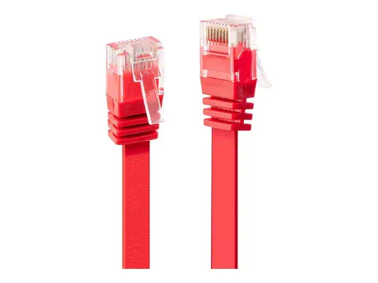 LINDY Cat.6 Flat Ribbon Patch Cable Red 2m Without Shielding - Lindy - Câble RJ et Fibre optique - visuel 3