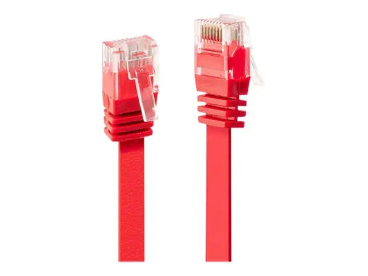 LINDY Cat.6 Flat Ribbon Patch Cable Red 2m Without Shielding - Lindy - Câble RJ et Fibre optique - visuel 2