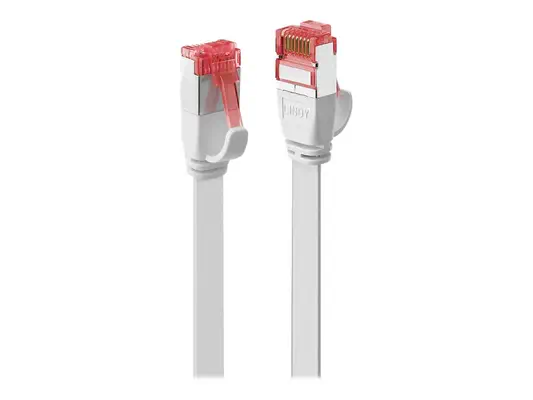 LINDY Cat.6 U/FTP Flat Patch Cable White 5m - Lindy - Câble RJ et Fibre optique - visuel 2